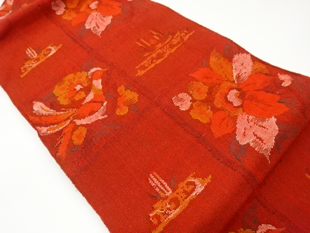 JAPANESE KIMONO / HAND-WOVEN MAWATA TSUMUGI CHECKERBOARD / BIRD / FLOW